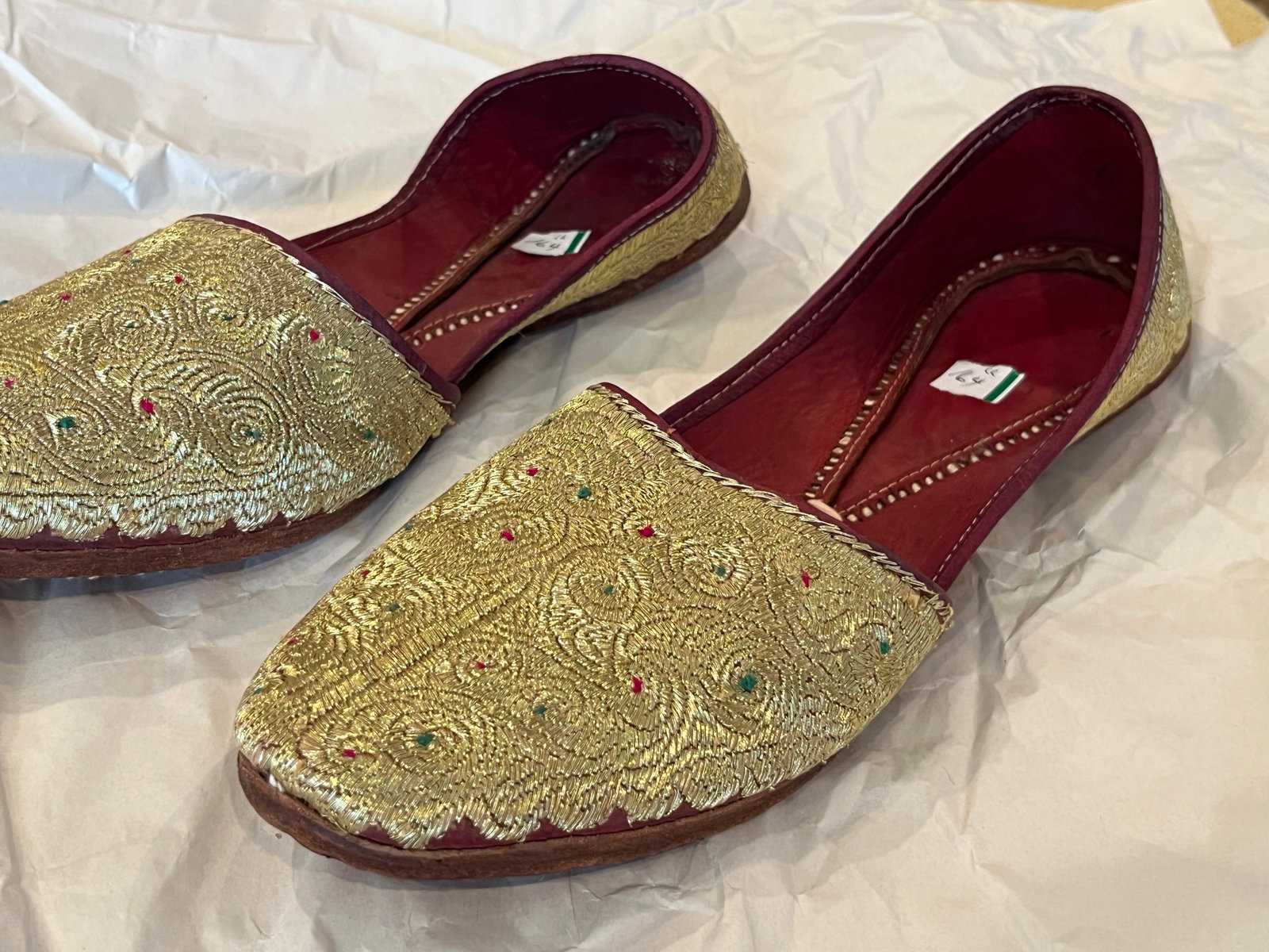 VTG Gd. Arabic Shoes: VTG Arabic Gold Shoes c. 1940-50