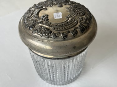Silver Lidded Vanity Jar