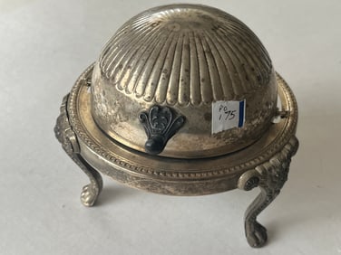 Rogers Silver Roll Dome Butter Dish