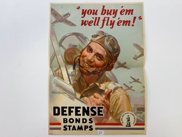 WW11 Poster 'you buy'em we'll fly'wm!'
