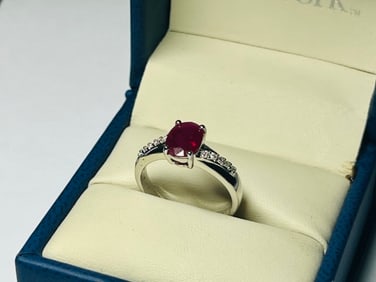 18kt WG Ruby/Dia. Ring