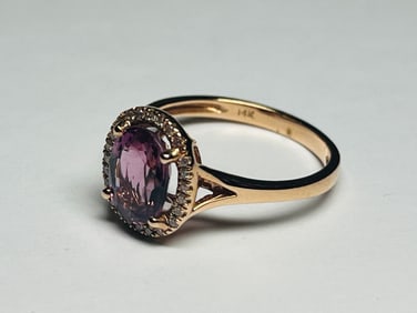 14k Purple Spinel/Dia. Ring