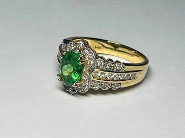 14kt Tsavorite/Dia. Ring