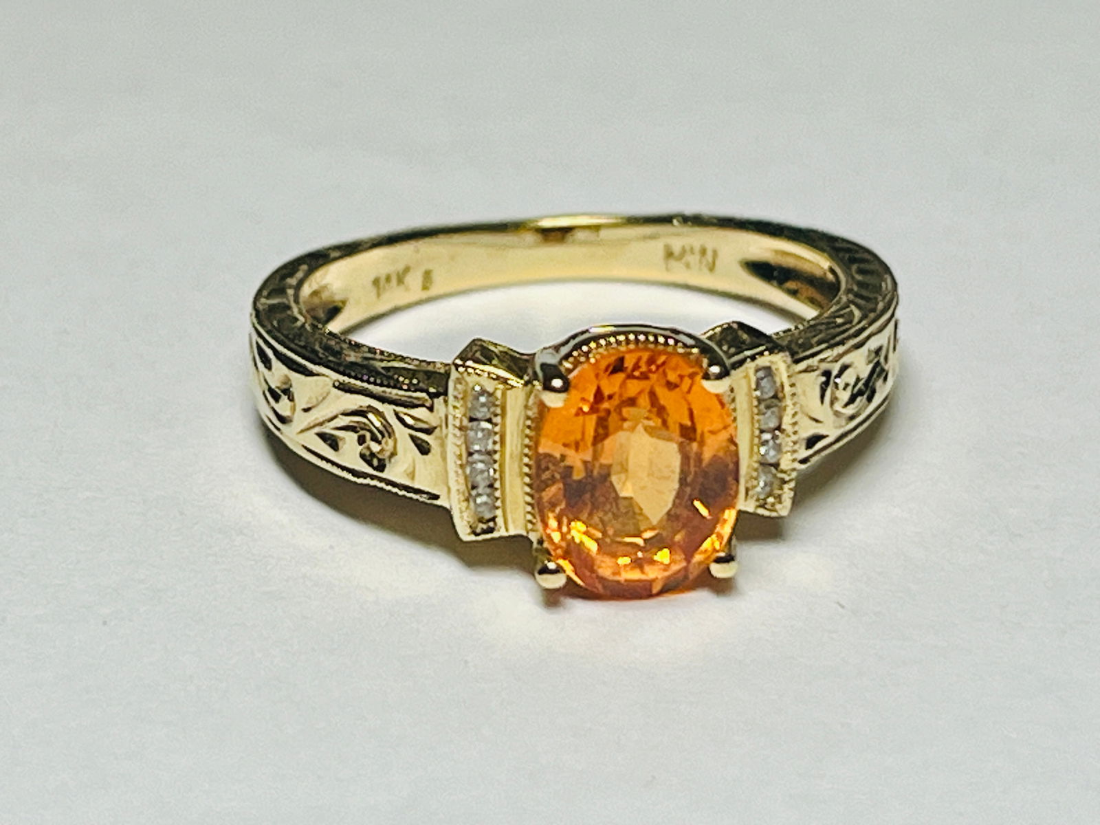 14k Mandarin Barnet/Dia. Ring (1 of 3)