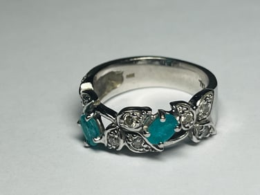 14kt Paraiba Tourmatine/Dia. Ring