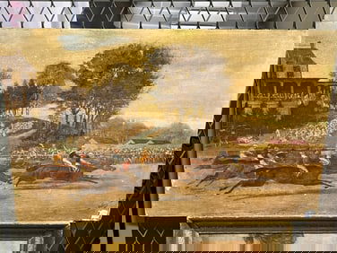 Oil/Panel 'Horse Race' by Edward Sanguinetti