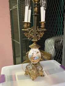 Electrified French Candelabra, signed