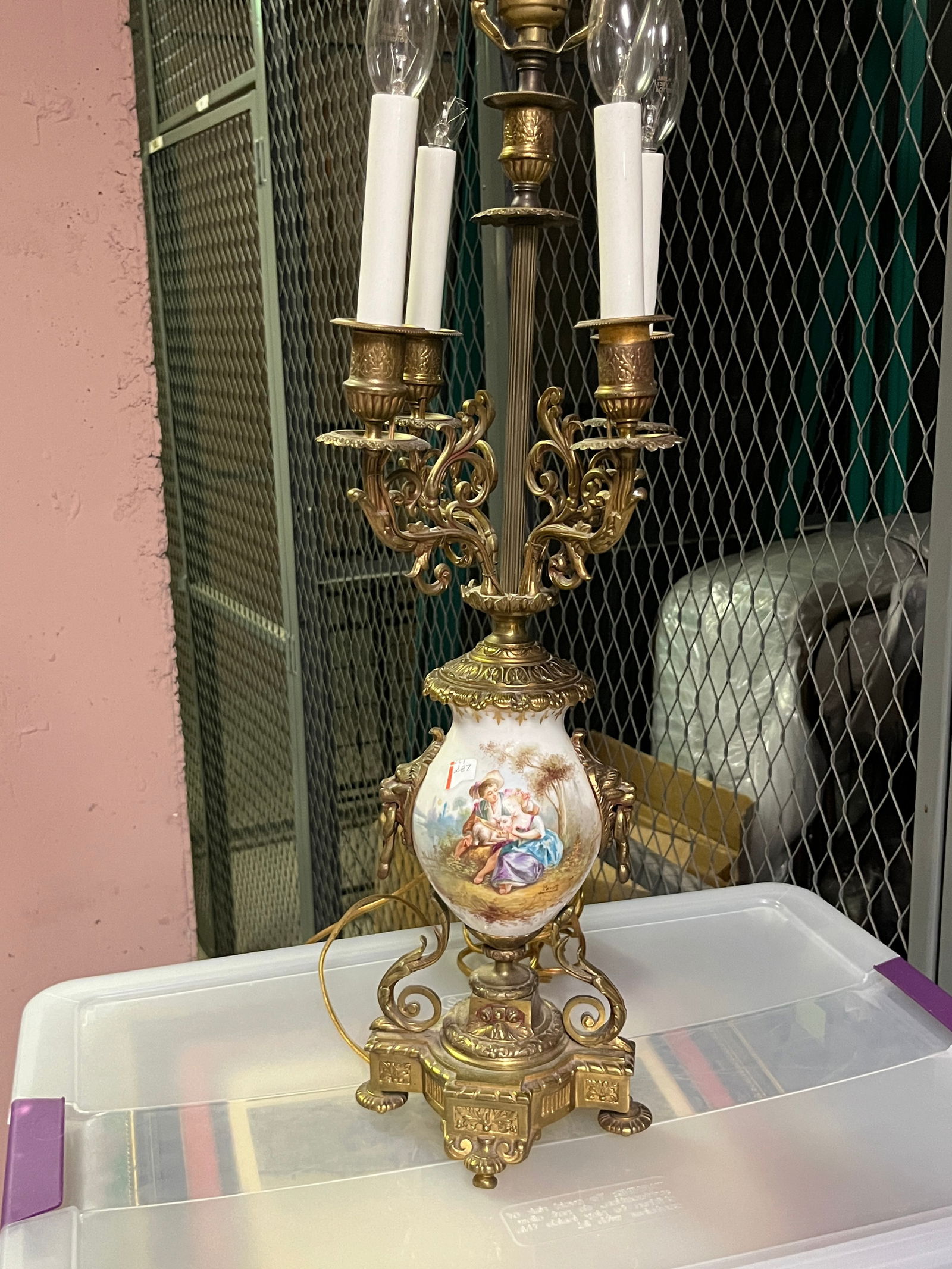 Electrified French Candelabra, signed (1 of 8)