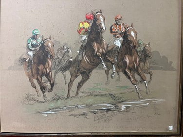 Litho 'Polo' signed E.Pechaubes