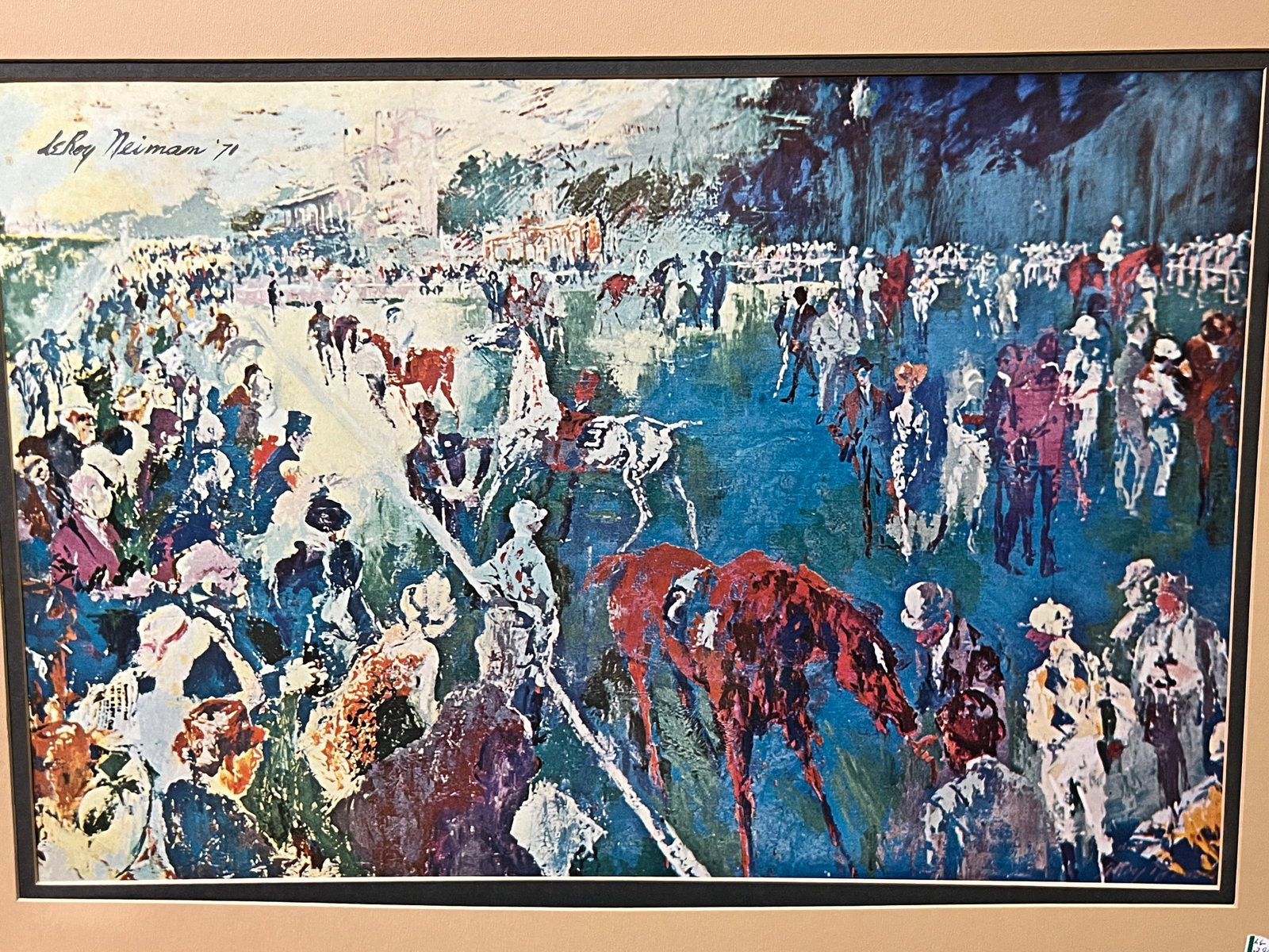 LeRoy Neiman Print: Print 'At the Races' signed LeRoy Neiman'71