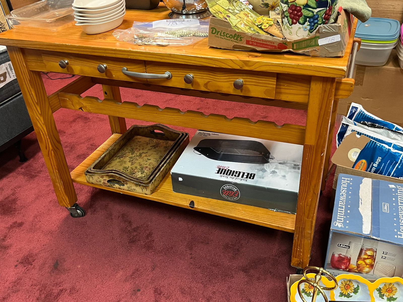 Roll Around Working Table: Roll Around Working 1-Drawer Table 35x48x24