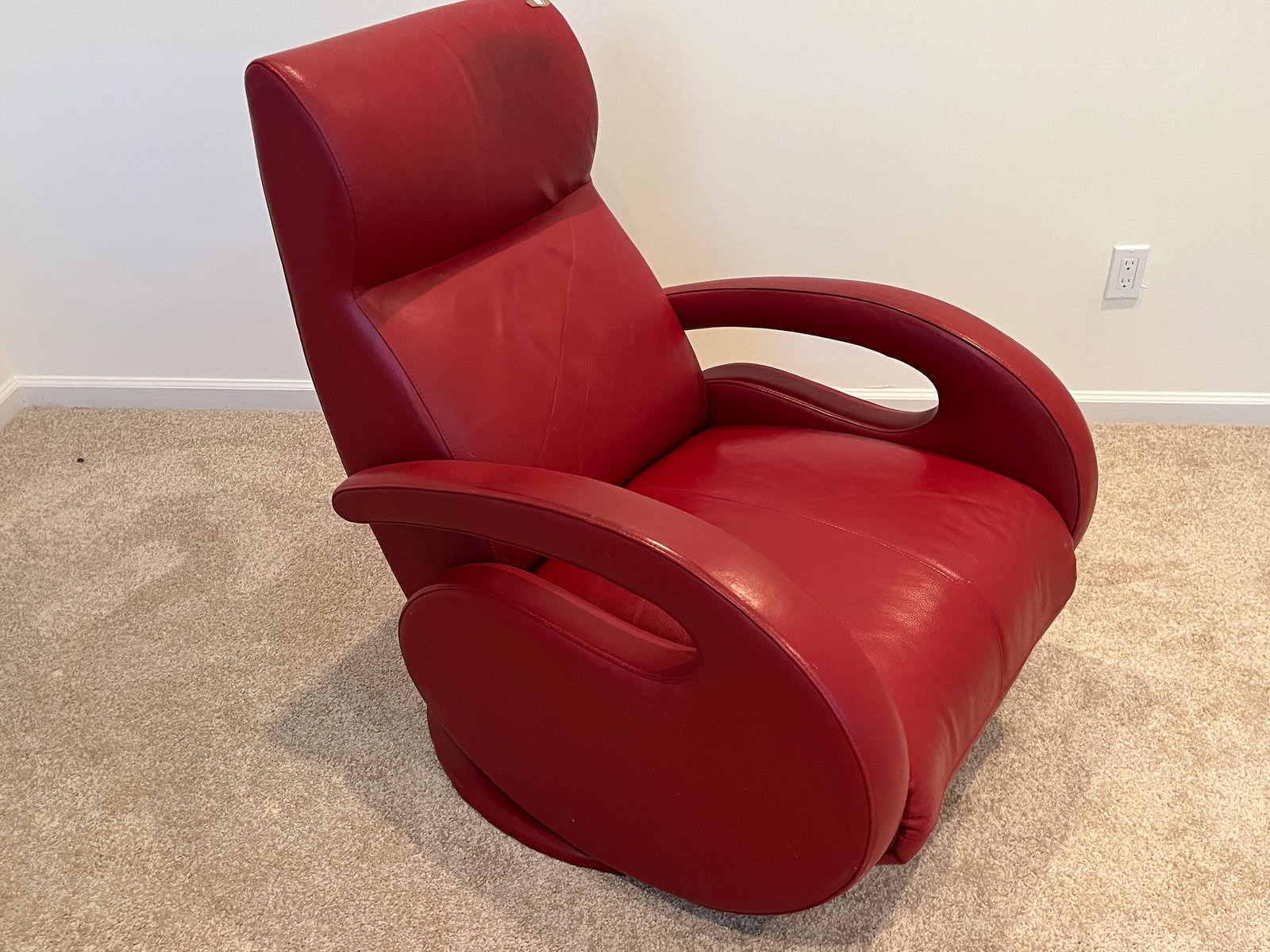 Red Leather Swivel/Recliner Lane Chair (1 of 4)