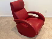 Red Leather Swivel/Recliner Lane Chair