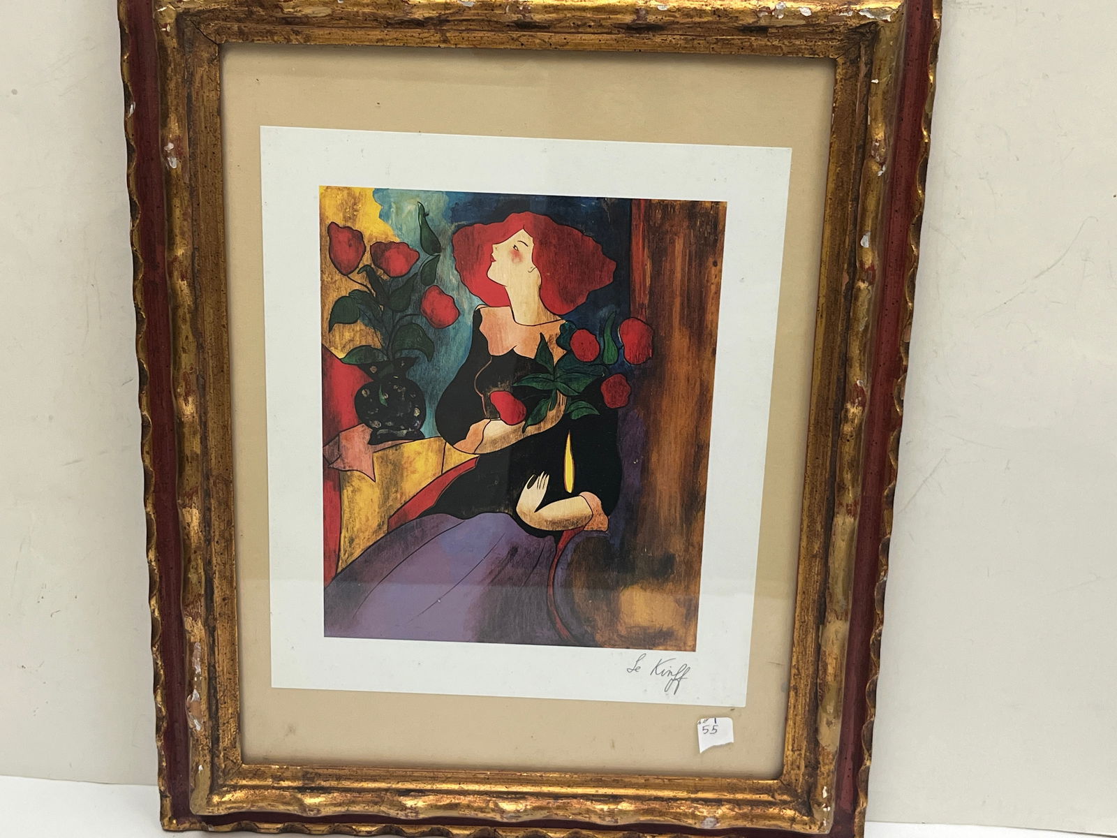 Serigraph 'Lady w/Red Magnolia' , Linda LeKniff (1 of 2)