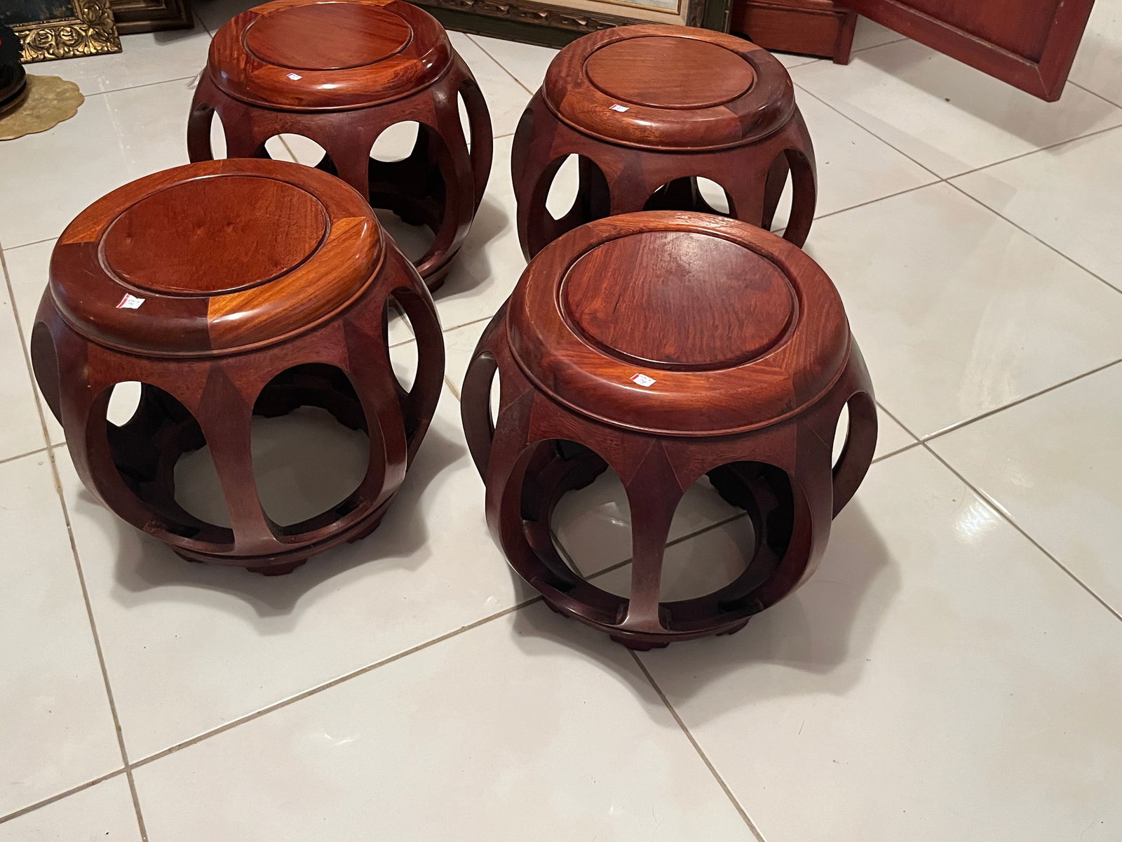 4-Rosewood Drum Stools (1 of 3)