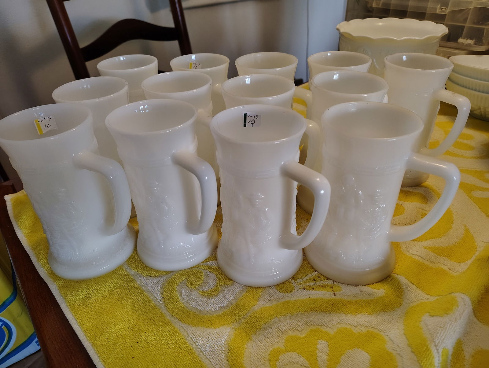 13-Milk Glass Beer Steins (1 of 2)