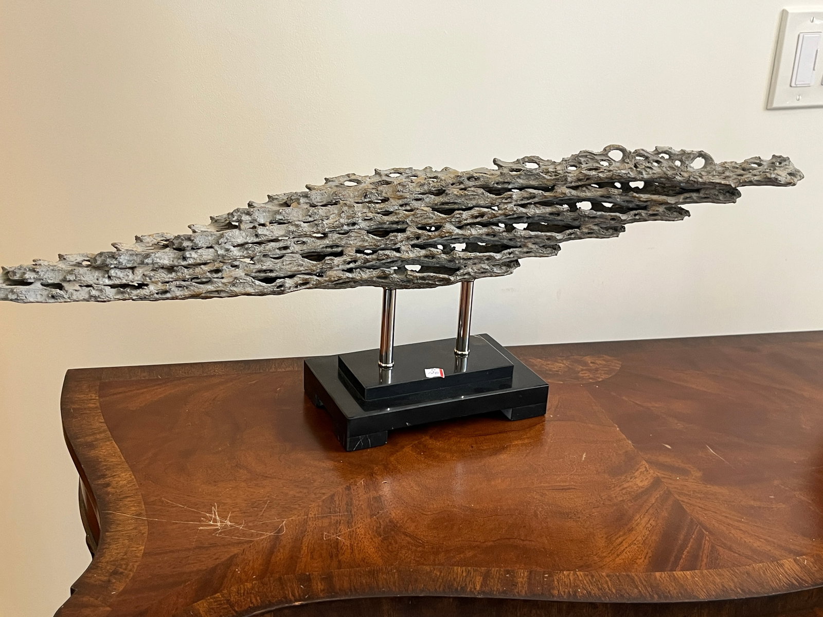 Driftwood Sculpture: Driftwood Mounted Sculpture, 9.5"h x 29"w