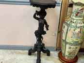 Italian Wood Carved Pitti Statue Tripod Jardinière