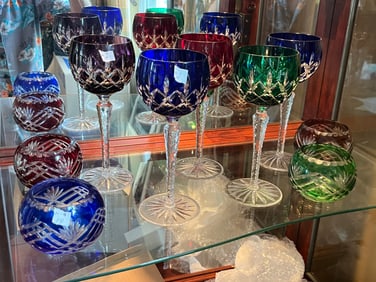 5-Multi Color Cordials & 4-Votive Holders
