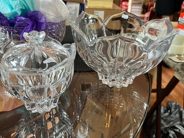 Cut Glass Bowl & Candy Dish