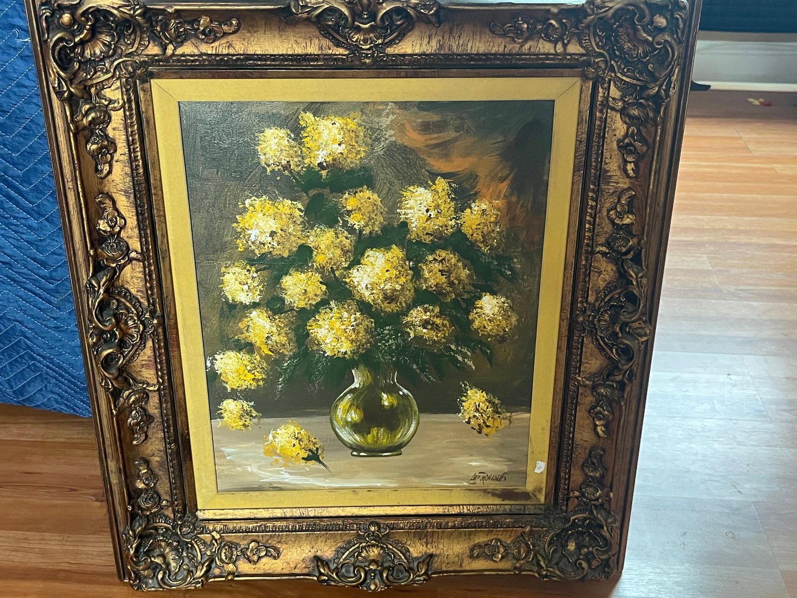 Lee Reynolds Oil/Canvas 'Floral': Lee Reynolds Oil/Canvas 'Floral', 20x16, Frame 30.5h x 26.25w