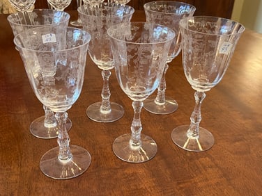 6-VTG Fostoria Water/Wine Glasses
