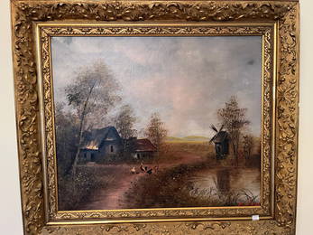 Oil/Canvas 'Farm House in Holland'
