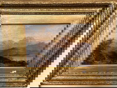 Oil/Canvas 'Mountain Scene'