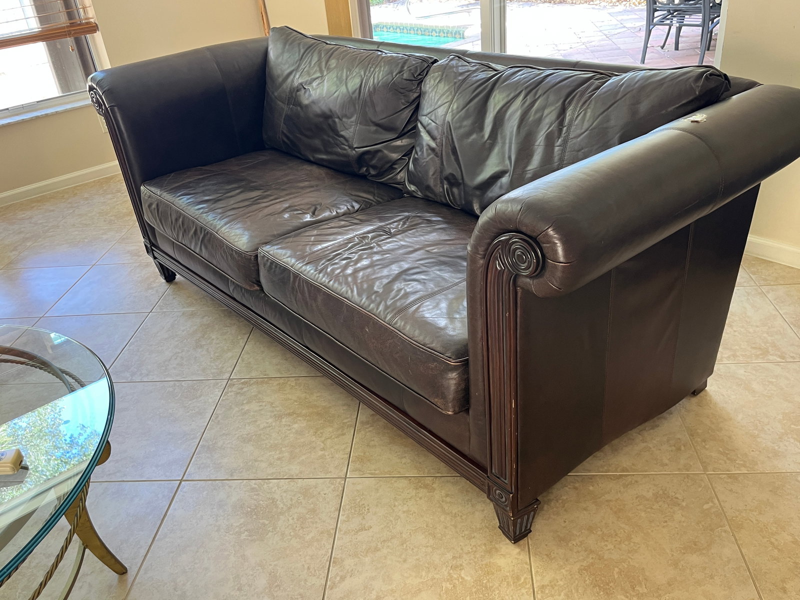 Bernhardt Br. Leather Sofa (1 of 3)