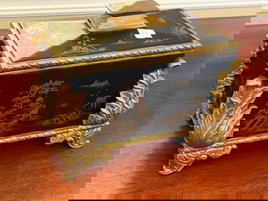 Blk. Chinoiserie Trinket Box