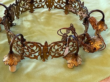 VTG Gold Metal Frame Hanging Light