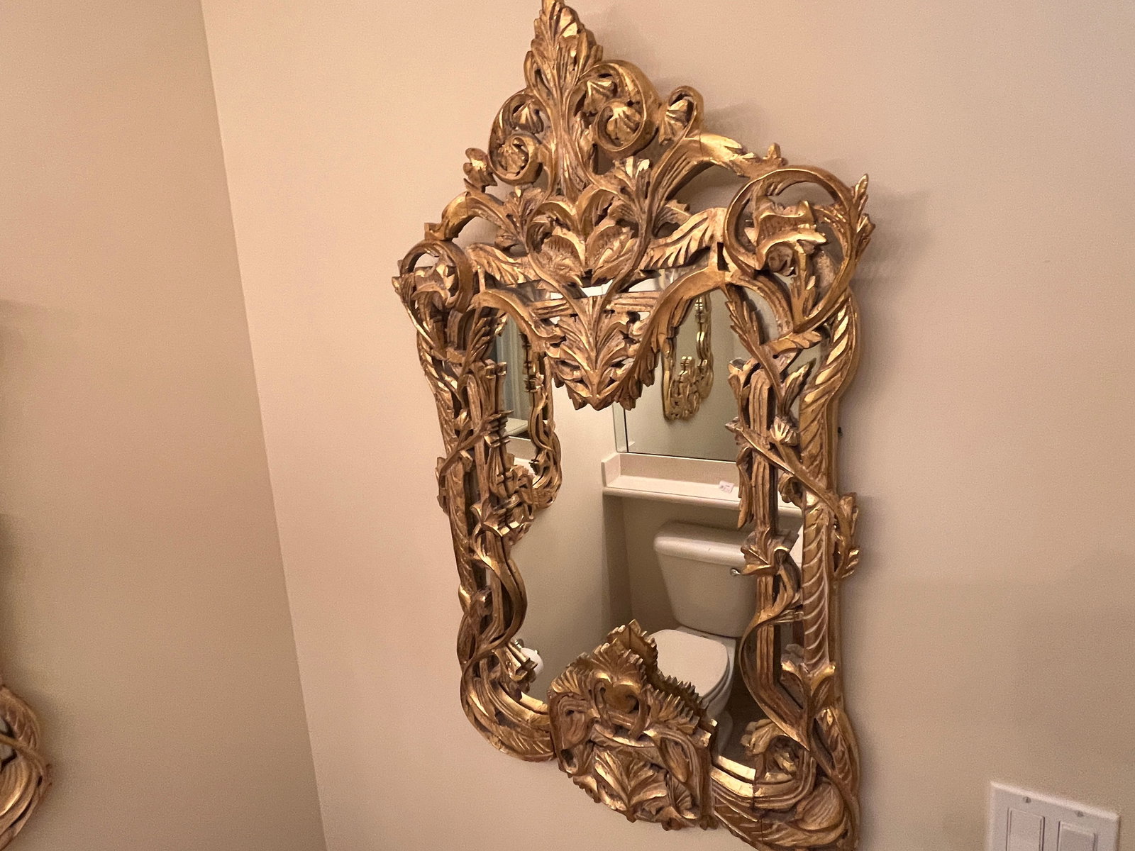 Gld.Gilt Ornate Wall Mirror (1 of 4)