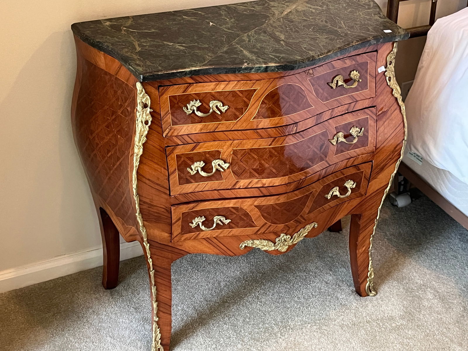 Gr.Marble Top Louis XV Commode Chest (1 of 2)