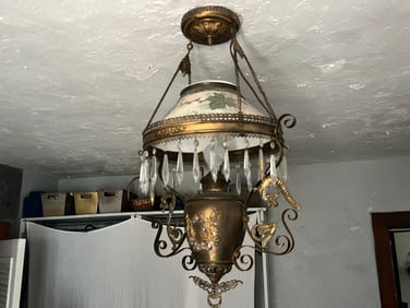Victorian Hanging Converted Oil Light