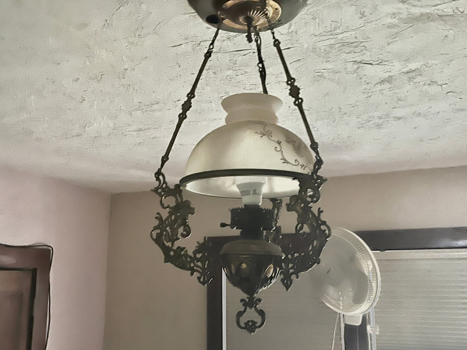 Victorian Hanging Converted Oil Light: Victorian Hanging Converted Oil Light