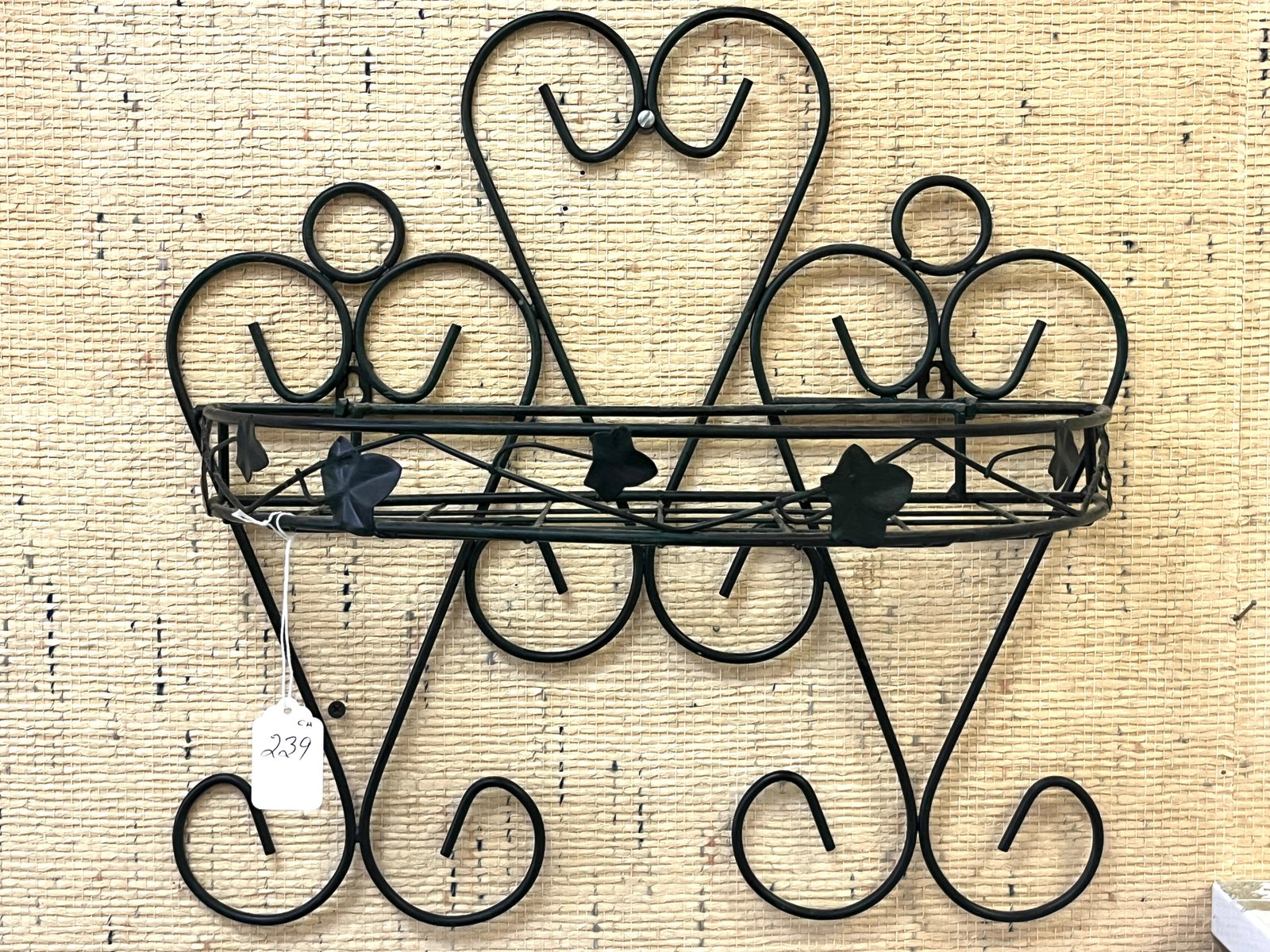 BlK. Metal Wall Shelf: Black Metal Wall Mount Shelf, 16.5h x 17w x 9d