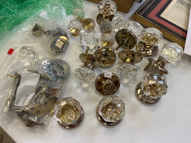 Box of Crystal Doorknobs & Drawer Pulls