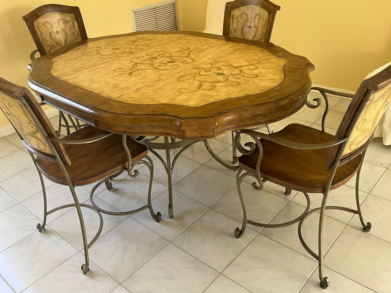 Iron & Wood Dining Room Table/4-Chairs (1 of 4)