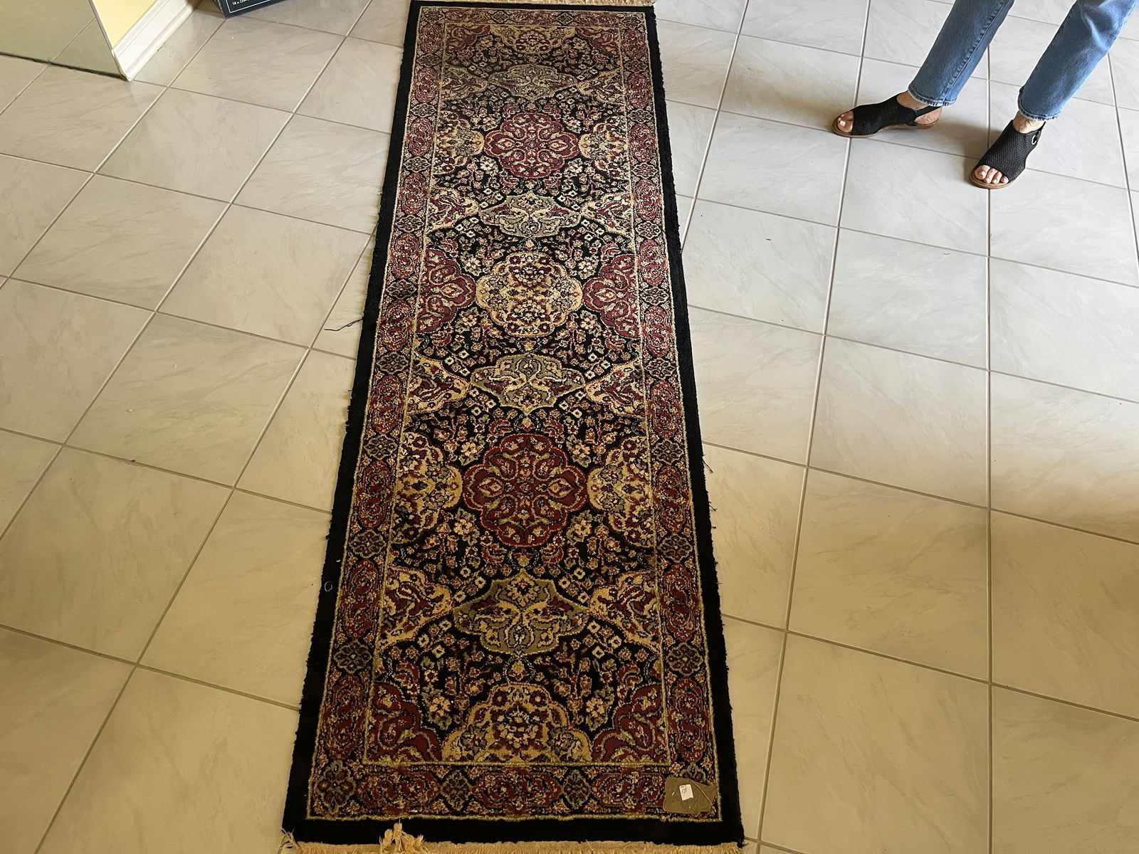 Black/Beige Area Rug Runner (1 of 2)