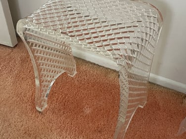 VTG Lucite/Acrylic Vanity Stool, c.1950's-1980;s