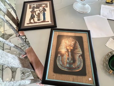 Painting on Papus & Print King Tutankhamun