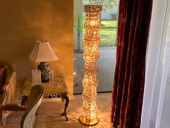 Rare Palwa Gilt Jewel Floor Lamp