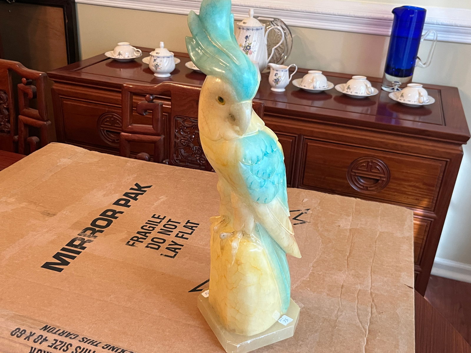 VTG Alabaster Cockatoo: VTG Alabaster Cockatoo, 18h x 5w x 5d