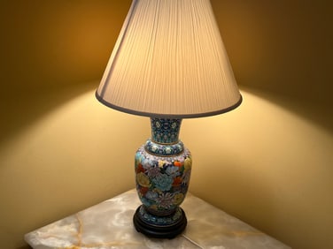Pair VTG Closionee Enamel Lamps