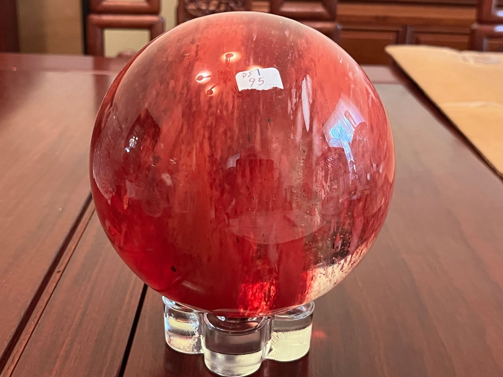 Red Quartz Crystal Ball: Red 5.5" Quartz Crystal Ball