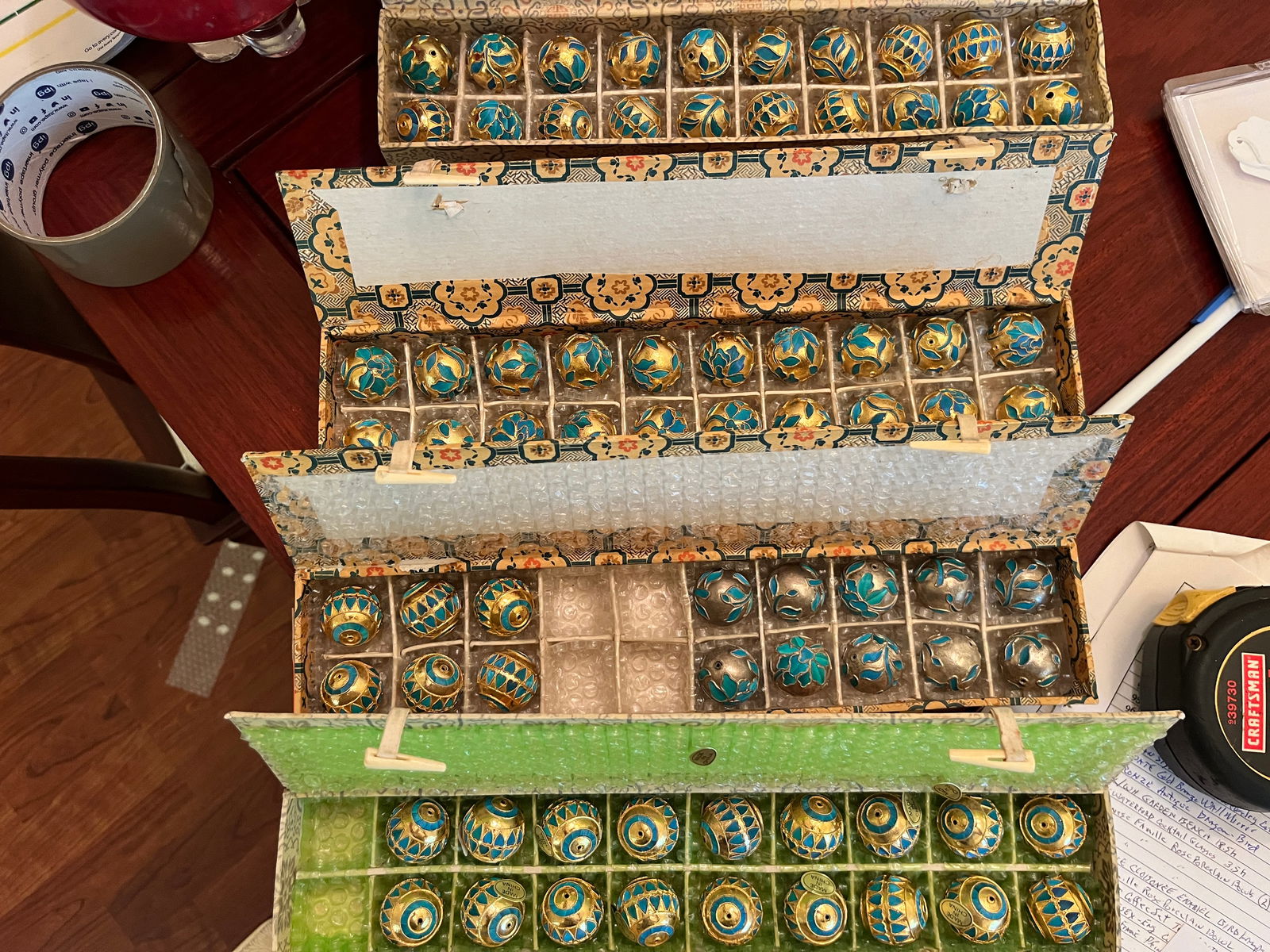 4-Bx's Cloisonee Chinese Beads: 4-Boxes Cloisonee Style Chinese Beads