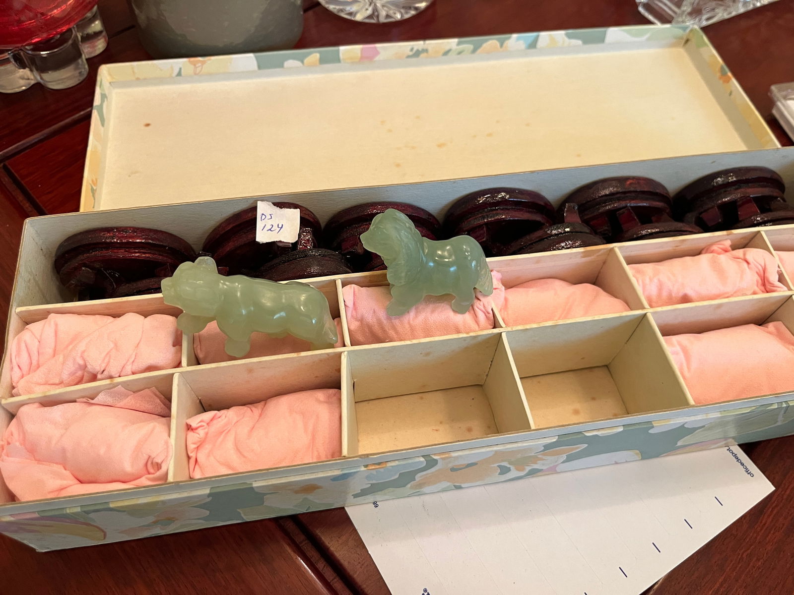 Bx 12 Jade Animals w/Bases: Box of 12 Jade Miniature Animals w/Bases