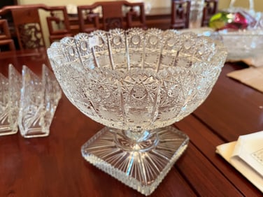 Cut Crystal Pedestal Bowl