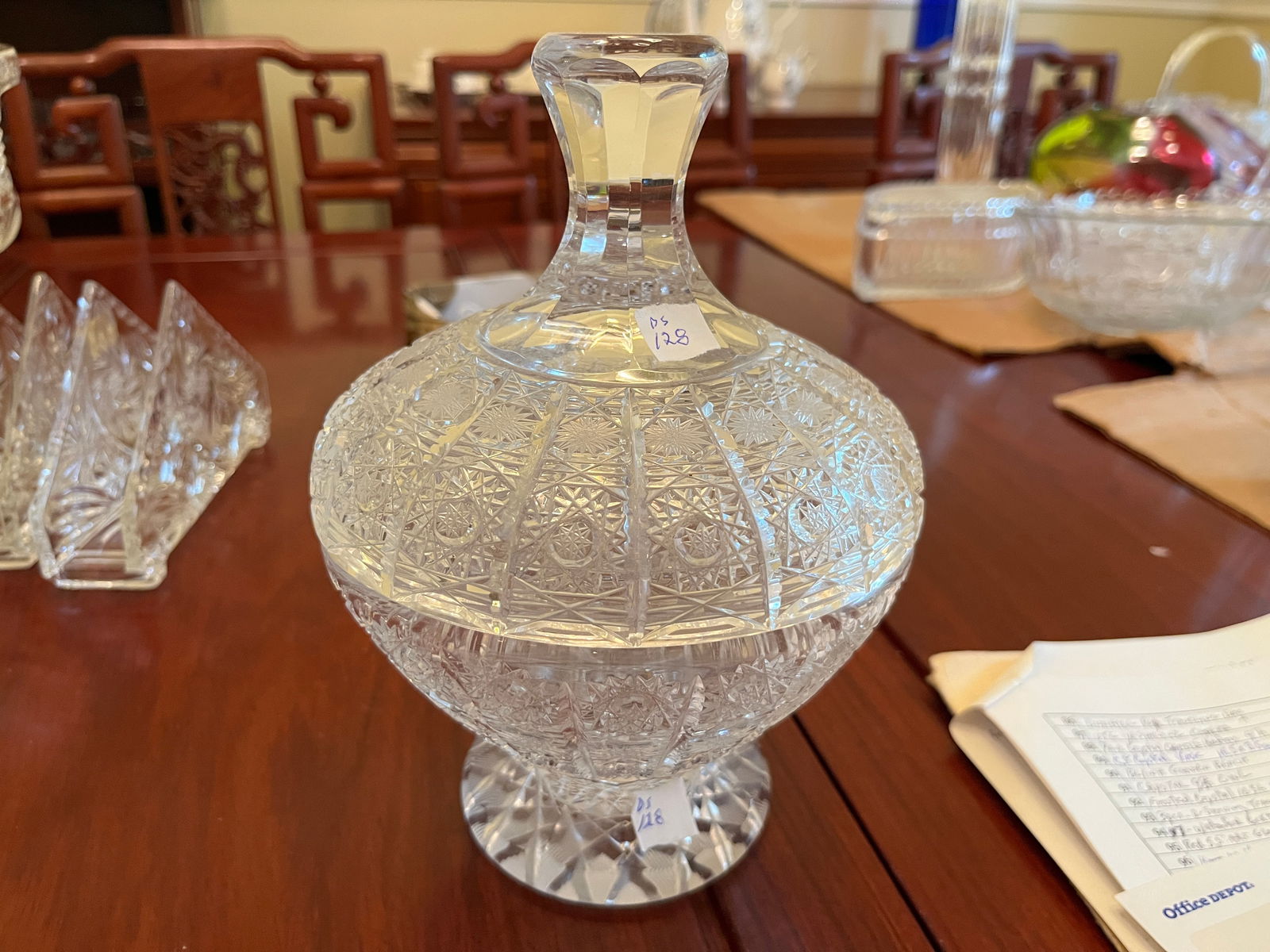 Cut Crystal Lidded Jar (1 of 3)