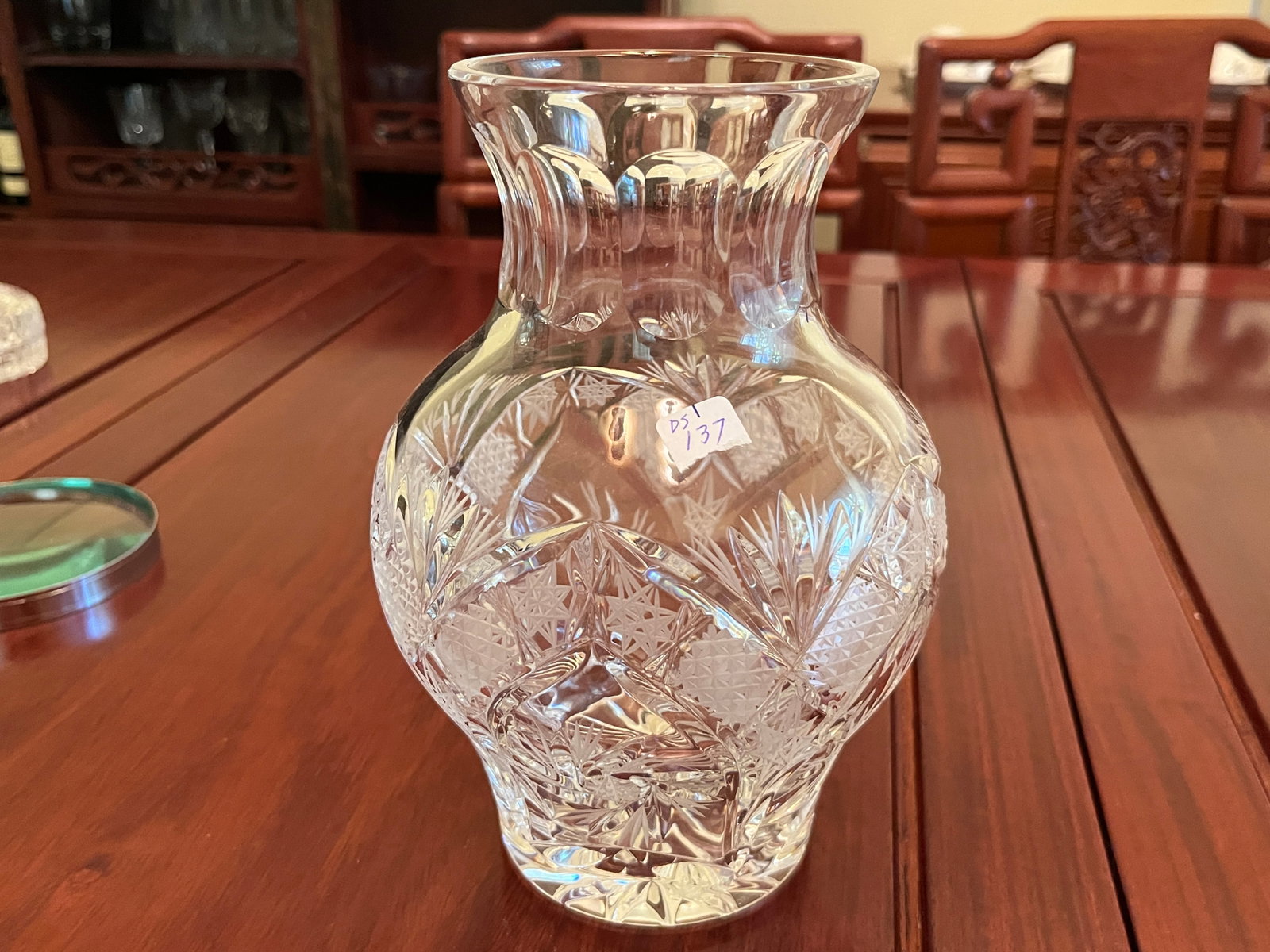 Cut Crystal Vase: Cut Crystal 8"h Vase